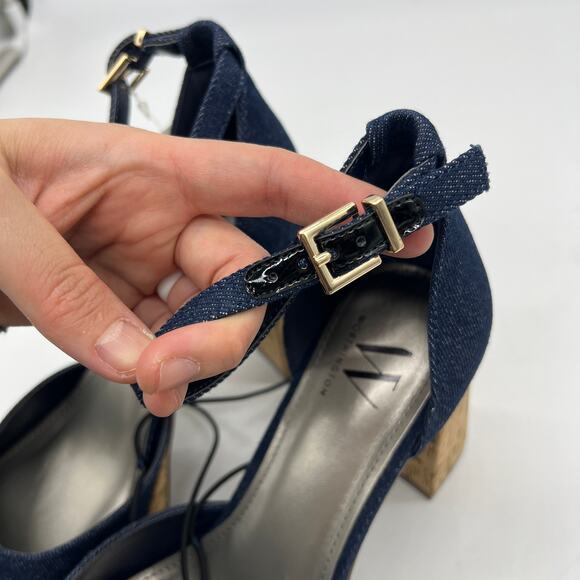 Worthington Womens Panama Block Heel Pumps Denim Size 9.5M - Picture 11 of 12